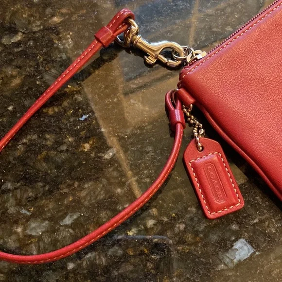 Coach Red Leather Wristlet - Picture 3 of 10